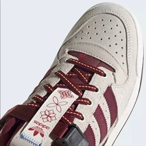 Adidas Chinese New Year forum low size mens 8, female 9.5. Burgundy and white.